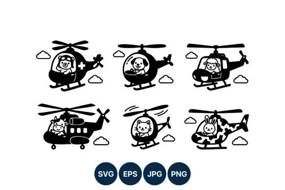 Animal Helicopter Pilots Vector Art