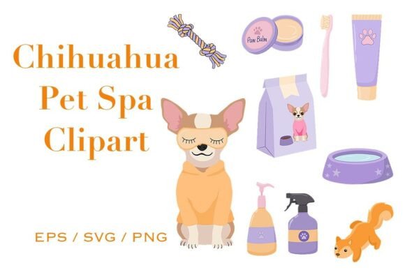 Chihuahua Pet Spa Clipart