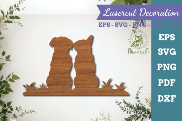 Couple Dog Lasercut SVG 1