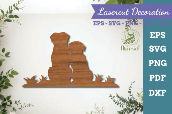 Couple Dog Lasercut SVG 2