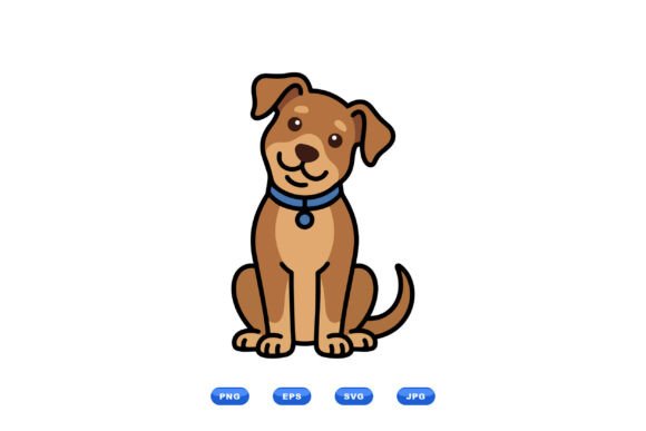 Cute Brown Puppy Clipart Design
