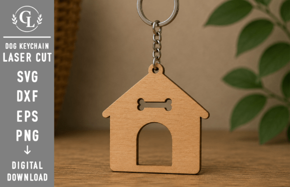 Dog Keychain Laser Cut, Dog SVG