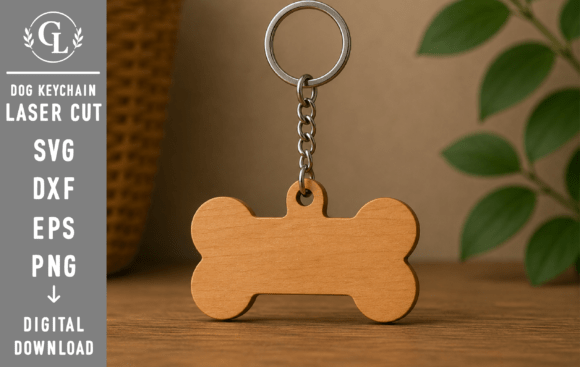 Dog Keychain SVG, Laser Cut File