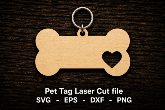 Dog Tag Laser Cut File, Pet Tag SVG