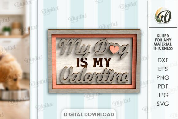 Dog Valentine Tiered Tray Lasercut