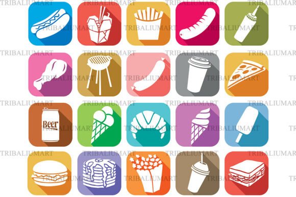 Fast Food Flat Icons Review