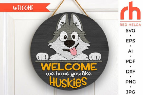 Husky Door Sign SVG, Dog Lover Hanger