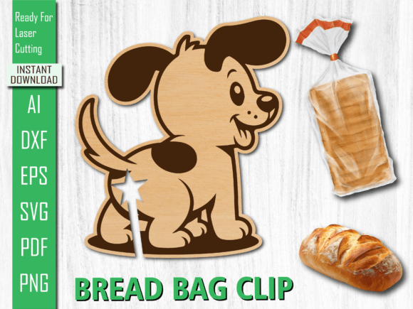 Laser Cut Cute Dog Animal Bread Clip