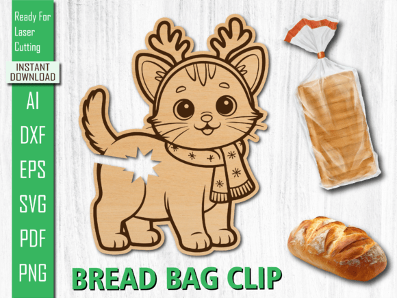 Laser Cut Dog Reindeer Bread Clip Crafts