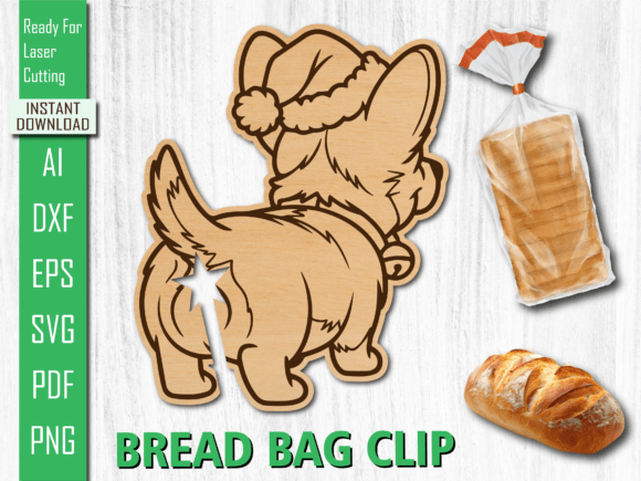Laser Cut Puppy Dog Hat Bread Bag Clip