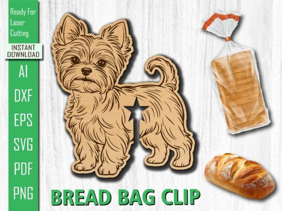 Laser Cut Puppy Standing Dog Bread Clip