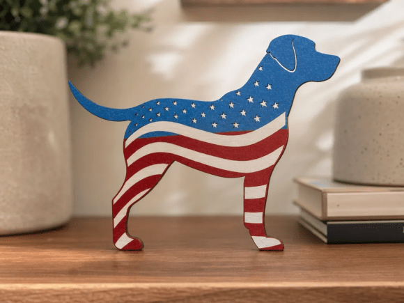 Patriotic Dog - Laser Cutting Design