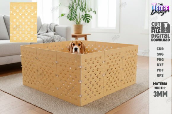 Pet Playpen Laser Cut Fence Panel SVG
