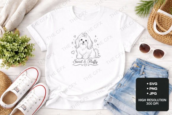Shih Tzu Sweet Fluffy T-Shirt Design