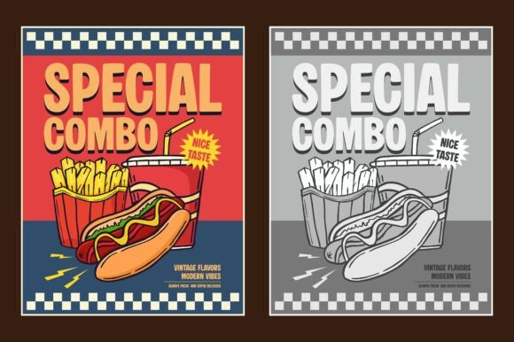 Vintage Fast Food Flyer Poster Design